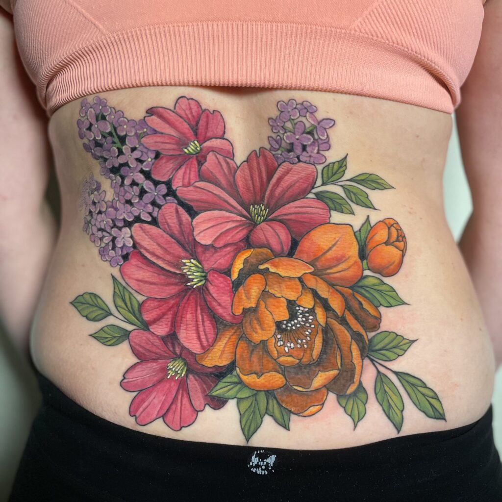 Love this hip tattoo! Sage, cosmos and some larkspur. Wildflower tattoos!  #wildflowertattoo #hiptattoo #cosmotattoo #floraltattoo #lineta... |  Instagram